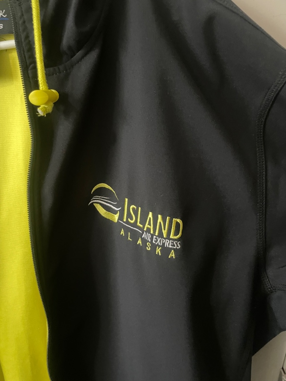 Black & Neon Yellow Hooded Rain Jacket - Picture 6 of 8